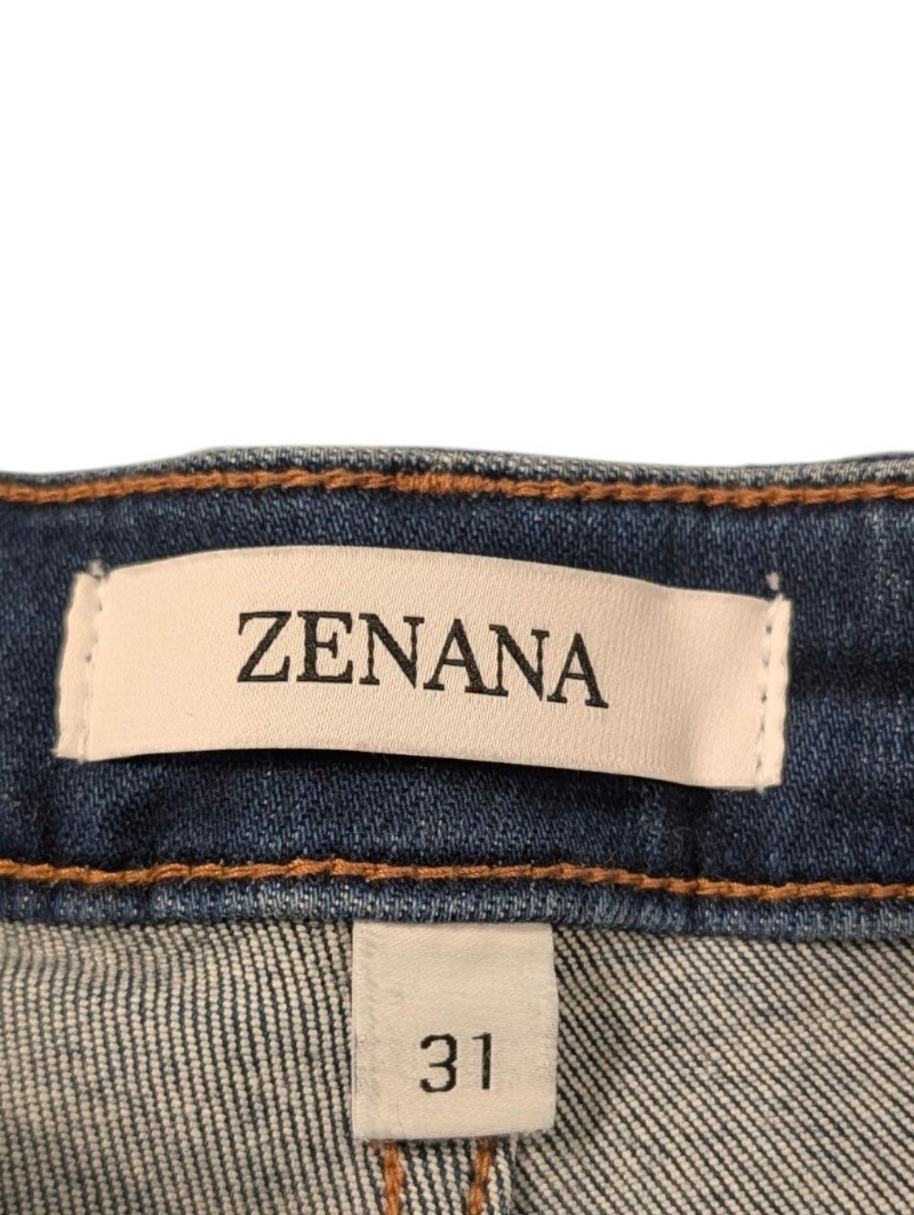 Zenana Distressed Dark Blue Cropped Jeans Size 31 - Picture 6 of 10